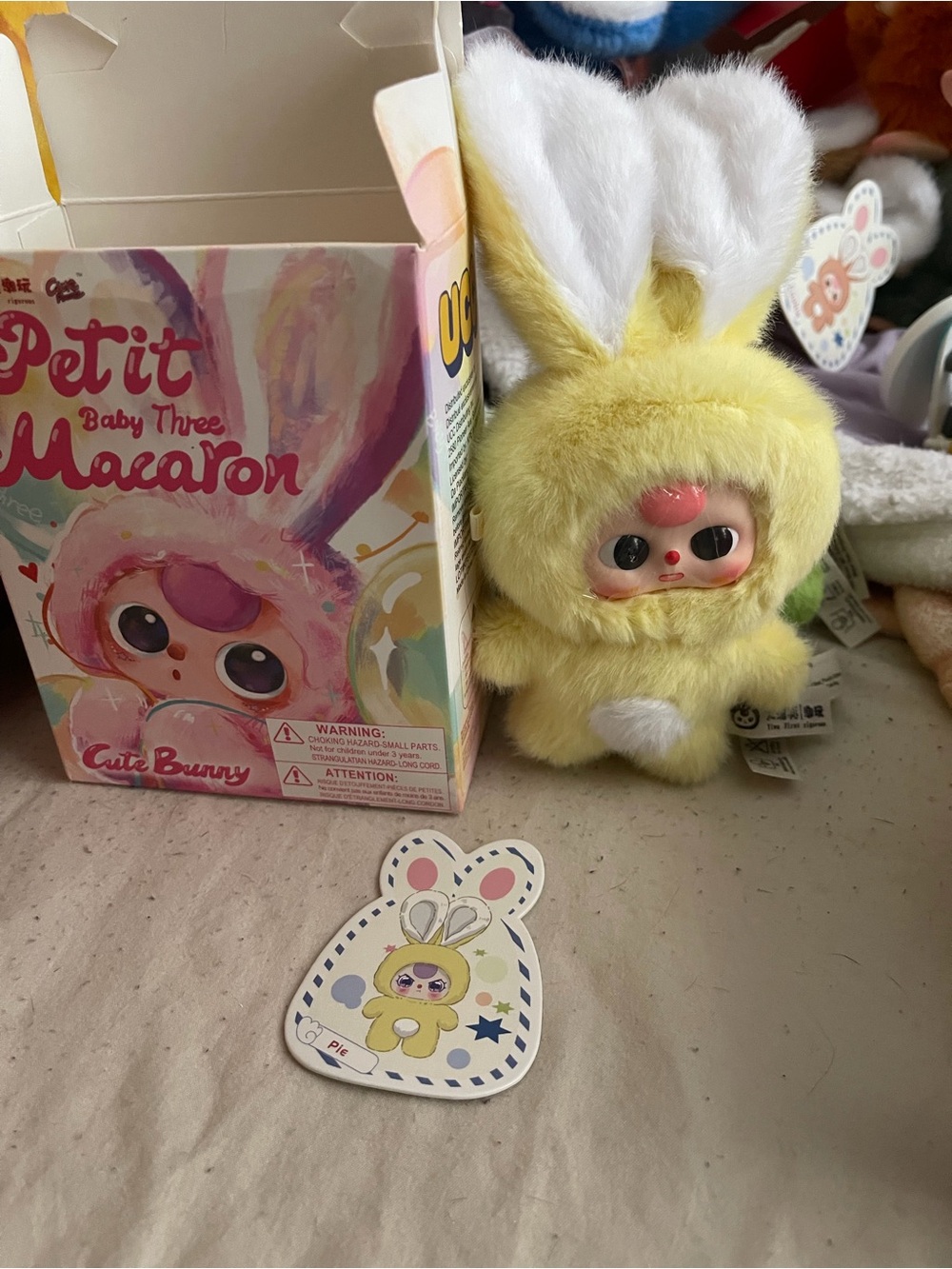 Baby three Petit MACARON Pie bunny plush